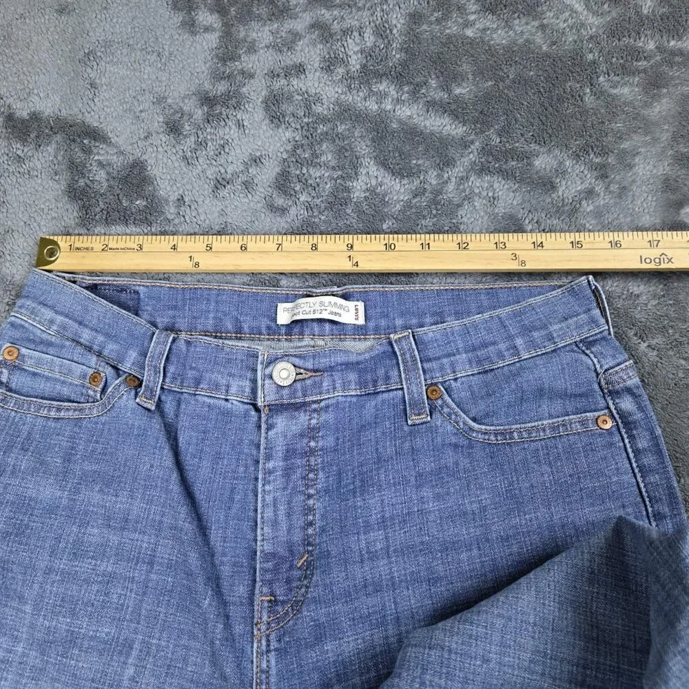 Levi's 512 Perfectly Slimming Boot Cut Jeans Womens 14S Medium Wash High Rise - Picture 6 of 14